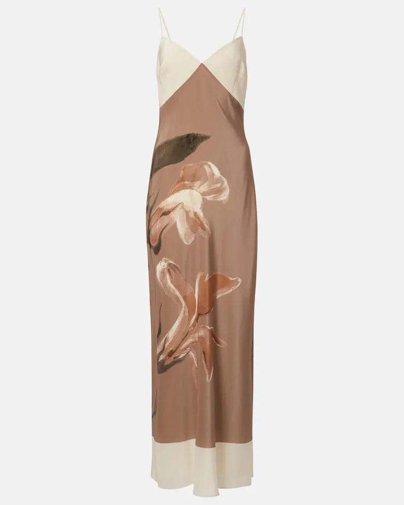 SIR Abito lungo Azaliea in seta Beige