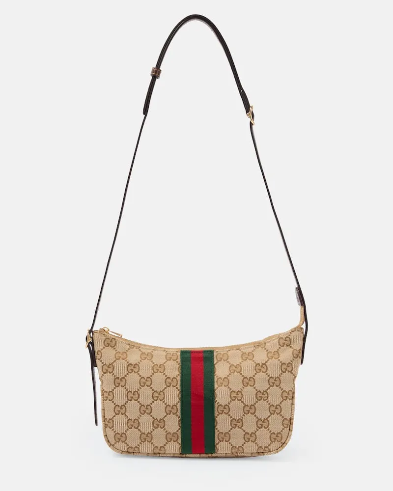 Gucci Borsa a tracolla Lunetta GG Canvas Small Beige