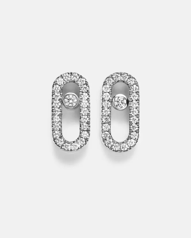 Messika Orecchini Move Uno in oro bianco 18kt con diamanti Argento