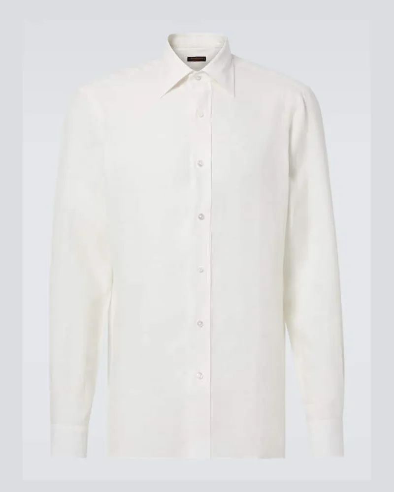 Rubinacci Camicia in lino Bianco