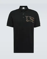 Burberry Polo EKD in cotone piqué Nero