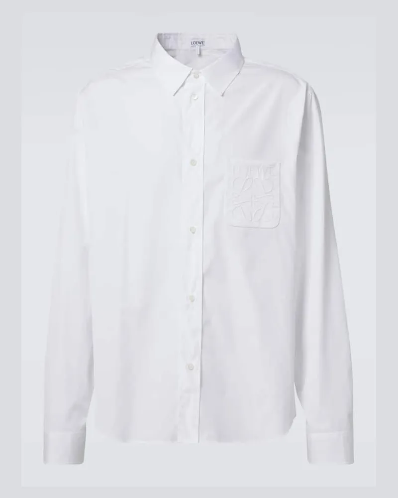 Loewe Camicia Anagram in popeline di cotone Bianco