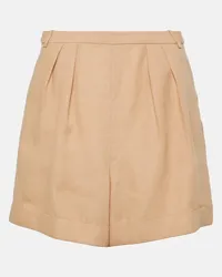 Loro Piana Shorts in lino a pieghe Beige