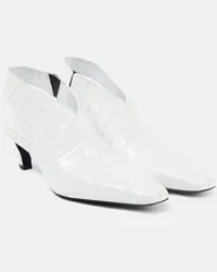 Totême Pumps slingback The Croco Slim in pelle Bianco