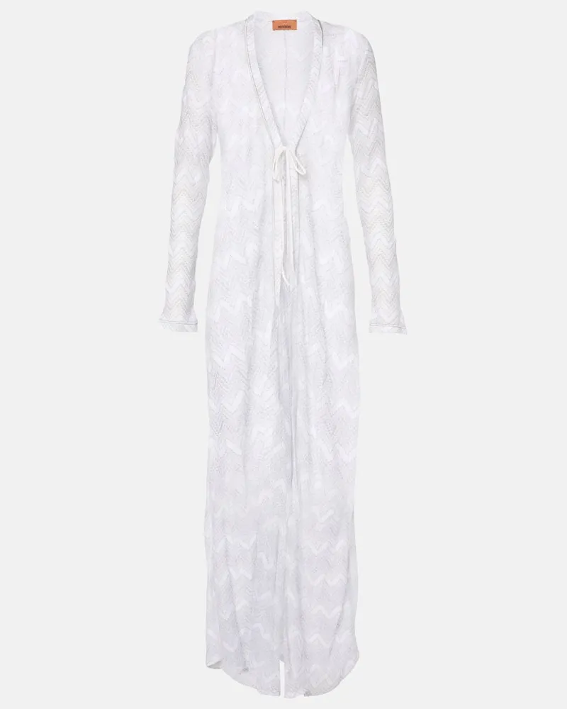 Missoni Cardigan in lamÃ© a zig-zag Bianco