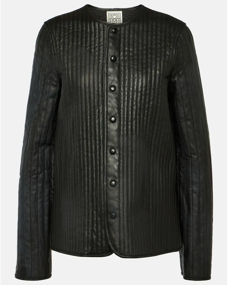Totême Giacca trapuntata reversibile in pelle Nero