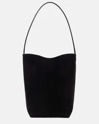 The Row Borsa N/S Park Medium in suede Nero