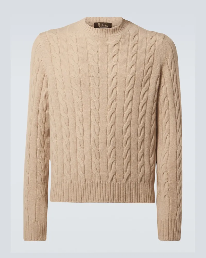 Loro Piana Pullover in cashmere a trecce Beige
