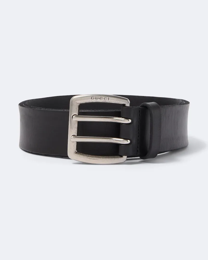Gucci Cintura in pelle con logo Nero