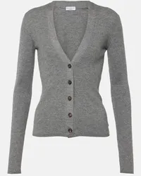 Brunello Cucinelli Cardigan in maglia a coste Grigio