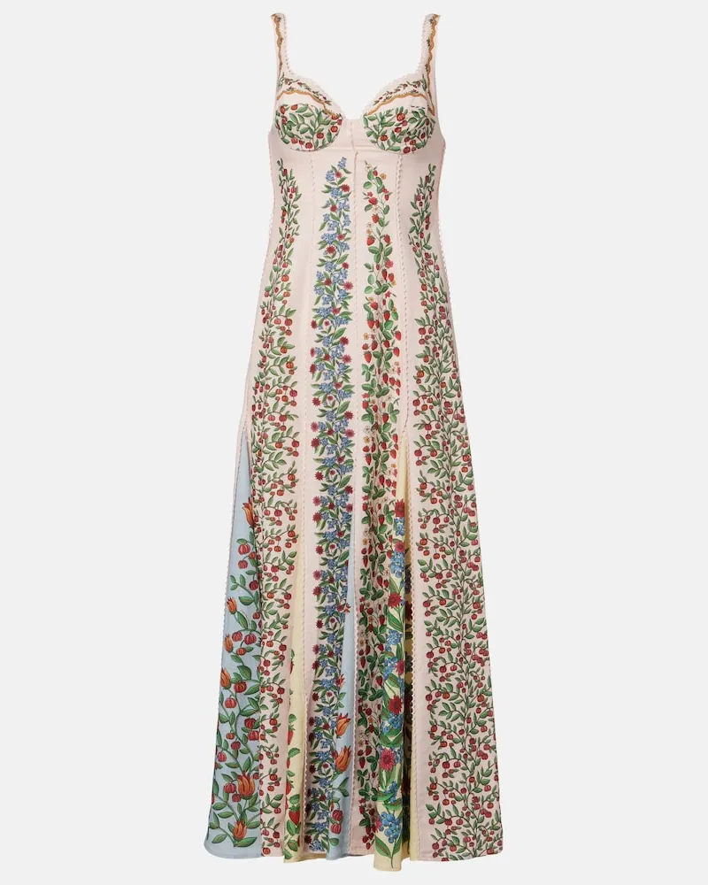 FARM Rio Abito lungo Fruit Beauty in misto lino Rosa