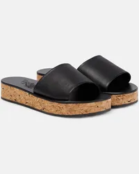 Ancient Greek Sandals Sandali Taygete in sughero e pelle Nero