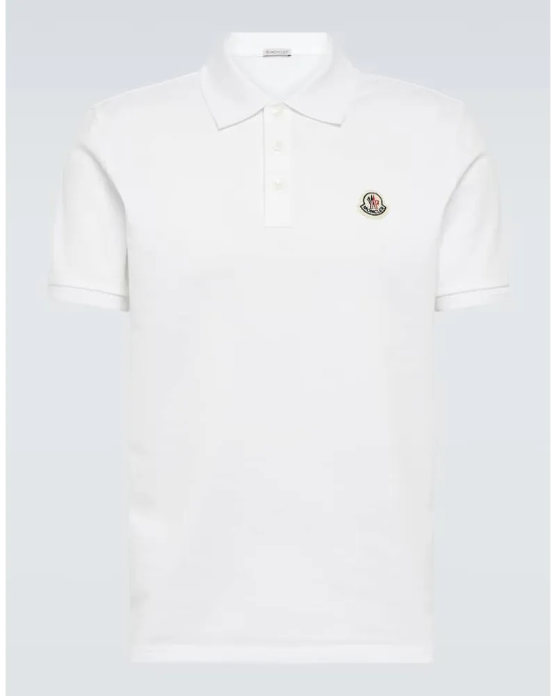 Moncler Polo in cotone piqué Bianco