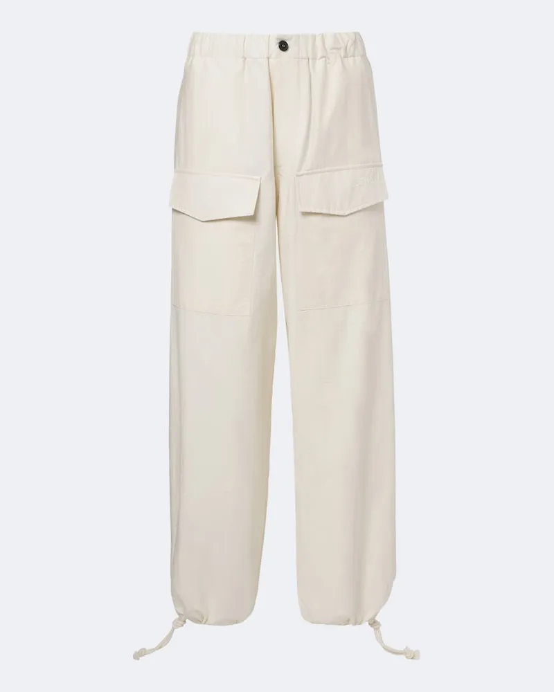 J.W.Anderson Pantaloni a gamba larga in misto cotone Bianco