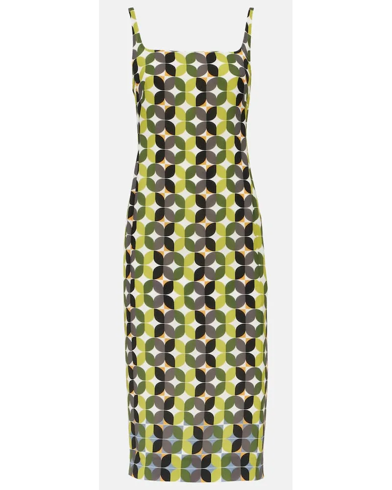 Dries van Noten Abito midi in crÃªpe con stampa Multicolore