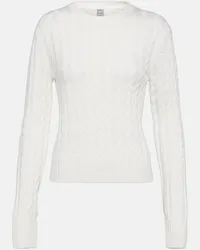 Totême Pullover in lana a trecce Bianco