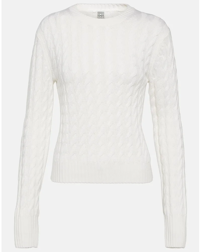 Totême Pullover in lana a trecce Bianco