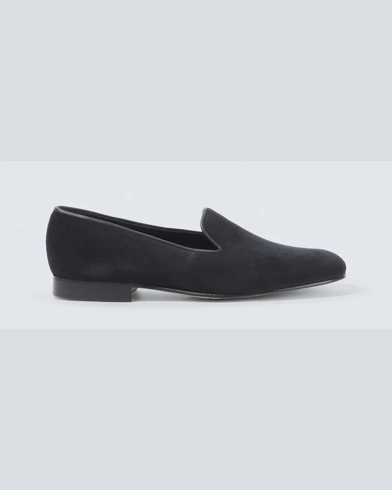 George Cleverley Mocassini Albert in velluto Nero