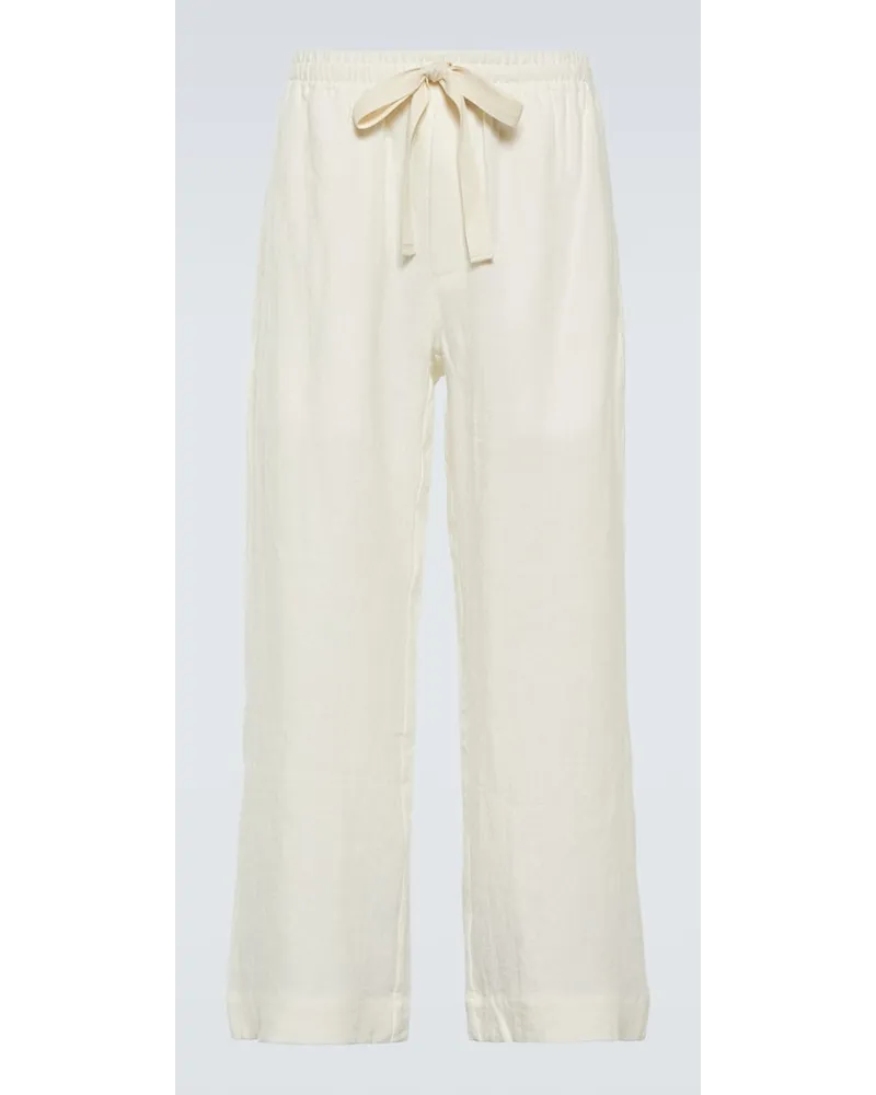 COMMAS Pantaloni in lino a gamba larga Bianco