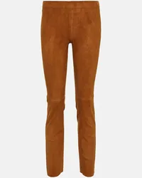 Stouls Pantaloni slim Jacky in suede Beige