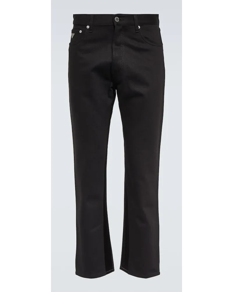 Prada Jeans slim con logo Nero