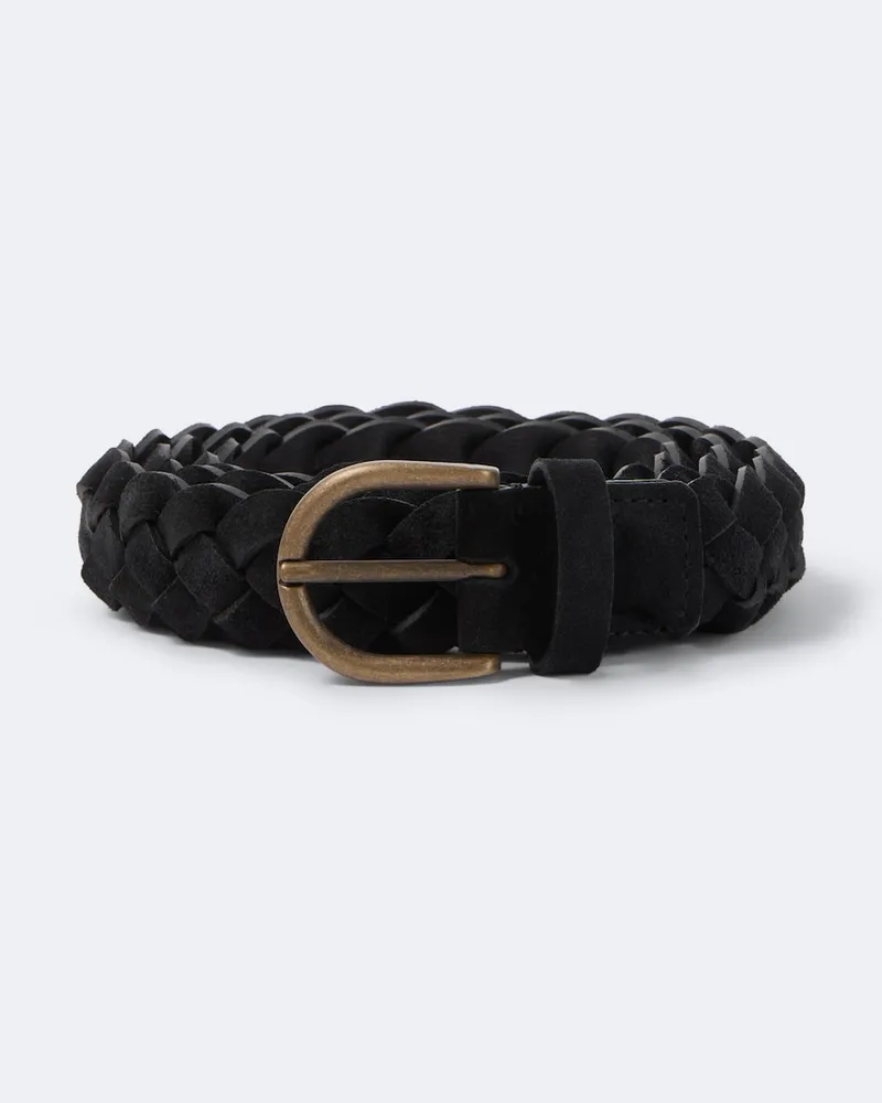 Rubinacci Cintura in pelle intrecciata Nero