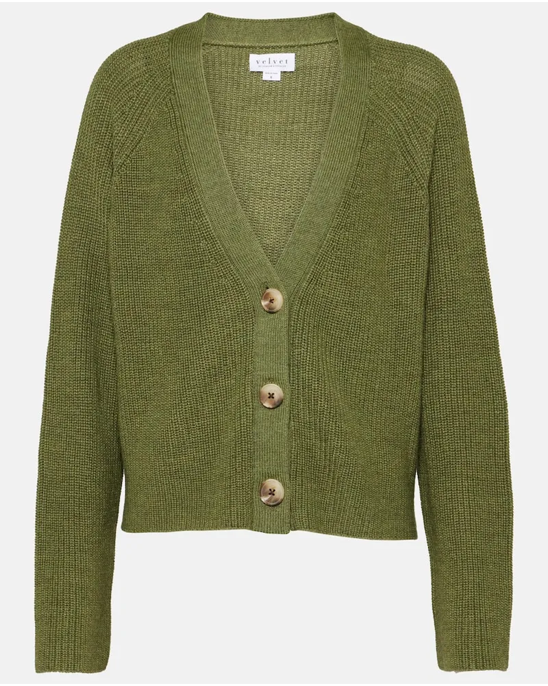 Velvet Cardigan Marilyn in misto lana Verde