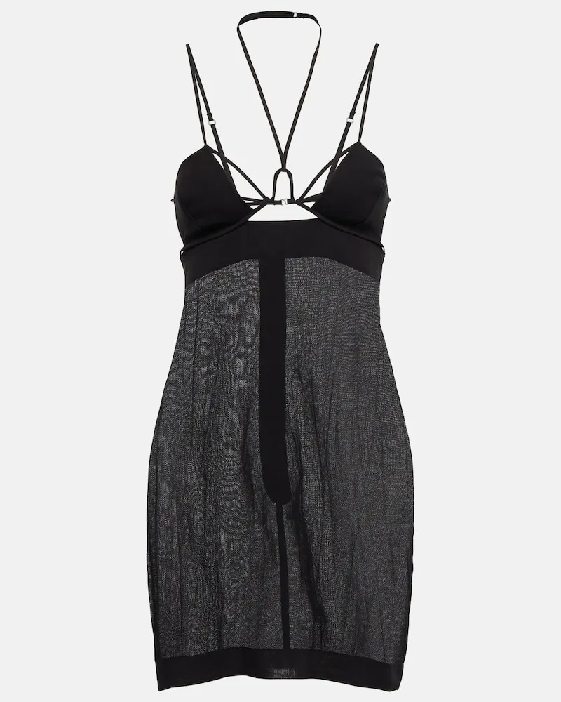 Nensi Dojaka Miniabito in cotone con cut-out Nero