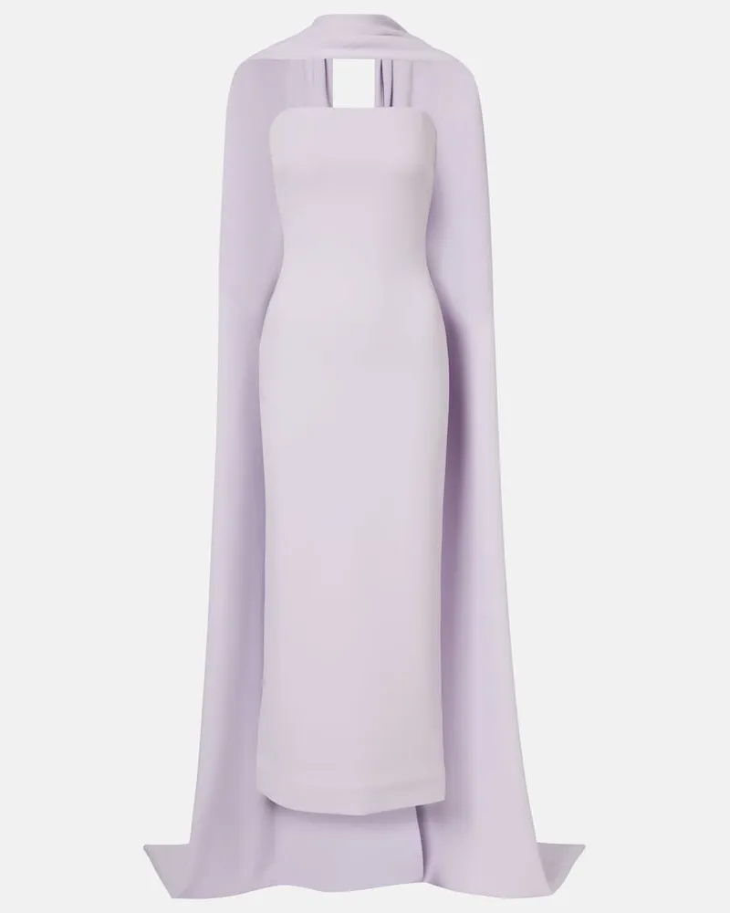 Solace London Abito da cocktail Martine con stola Viola