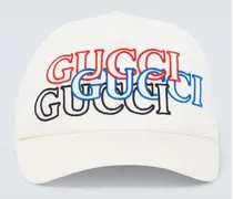 Gucci Cappello da baseball in cotone con logo Bianco