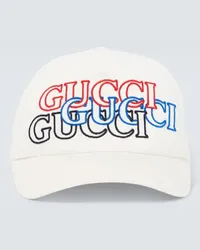 Gucci Cappello da baseball in cotone con logo Bianco