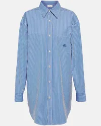 Etro Camicia Pegaso in cotone gessato Blu