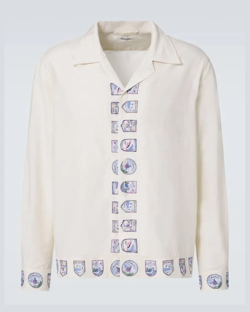 BODE Camicia Ski Season in seta e cotone Beige