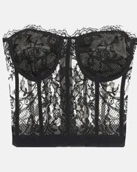 Alexander McQueen Top bustier in pizzo Nero