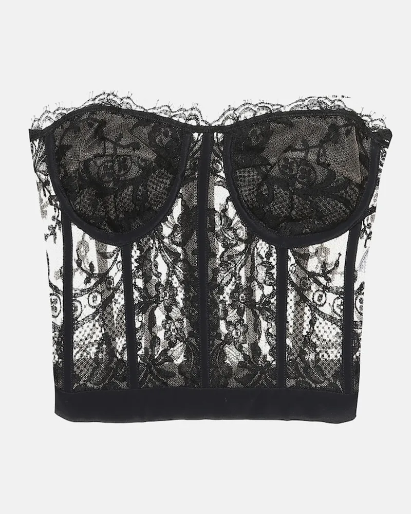 Alexander McQueen Top bustier in pizzo Nero