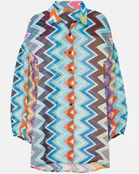 Missoni Camicia in cotone e seta a zig-zag Multicolore