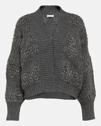 Brunello Cucinelli Cardigan in lana, cashmere e seta Grigio