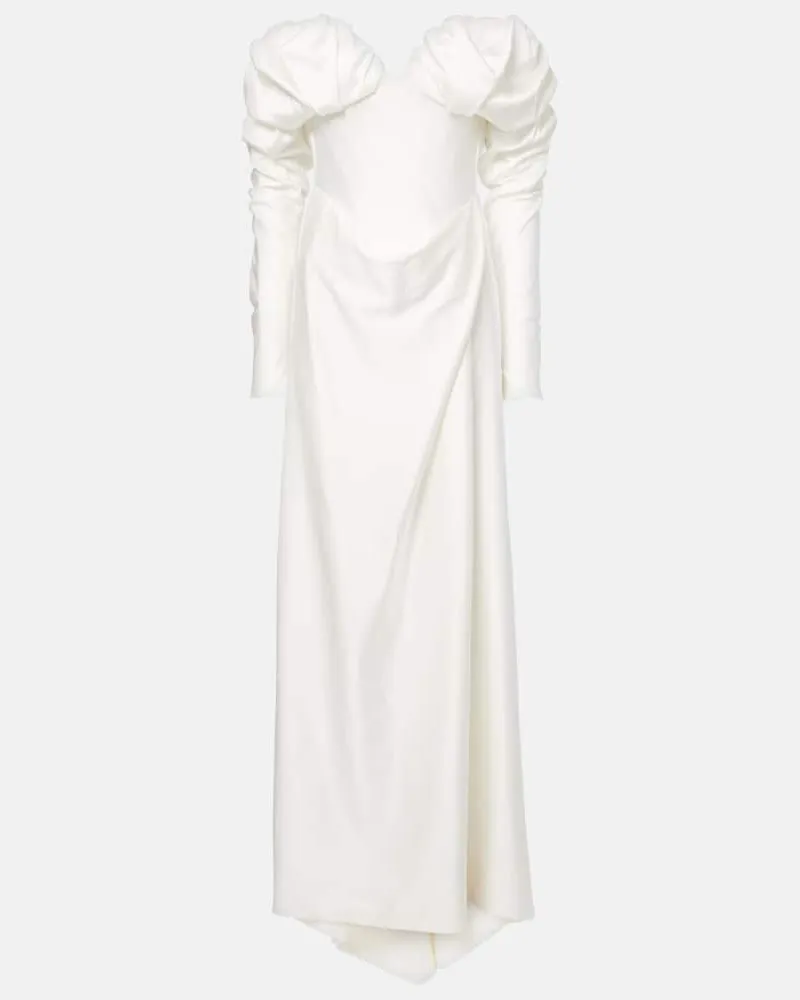 Vivienne Westwood Bridal - Abito lungo off-shoulder Ember in raso Bianco