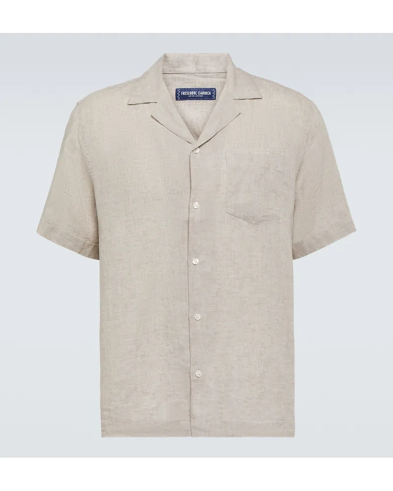 Frescobol Carioca Camicia Angelo in lino Verde