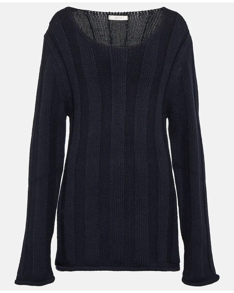 The Row Pullover in maglia a coste di lana Blu