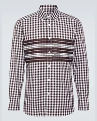 Burberry Camicia in popeline di cotone a quadri Multicolore