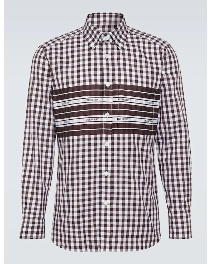 Burberry Camicia in popeline di cotone a quadri Multicolore