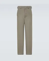 AMI Paris Pantaloni regular in misto lana Grigio