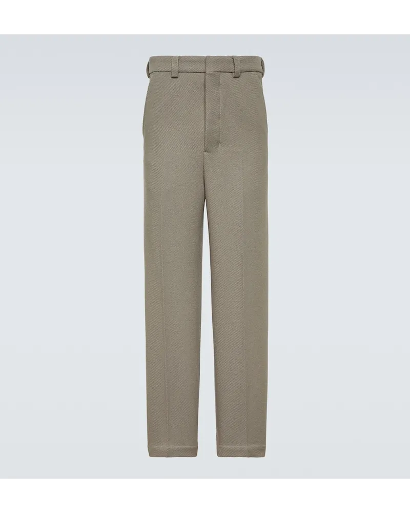 AMI Paris Pantaloni regular in misto lana Grigio