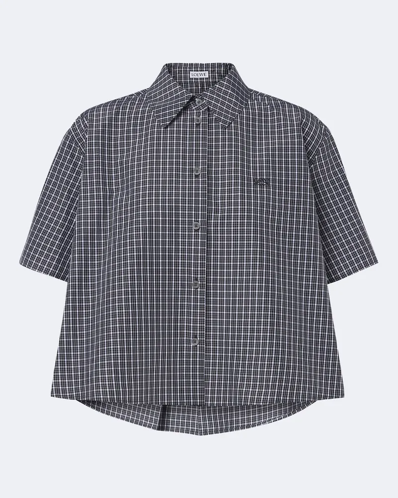 Loewe Camicia in misto cotone a quadri Nero