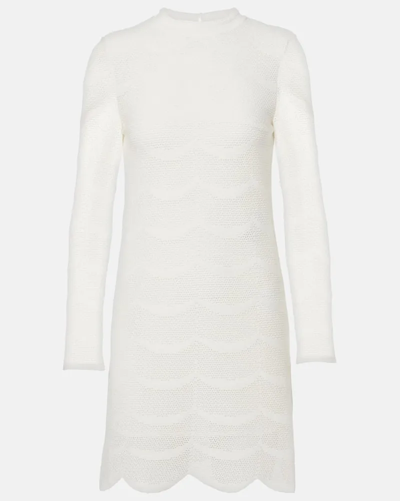 Tom Ford Abito corto in cotone e seta Bianco
