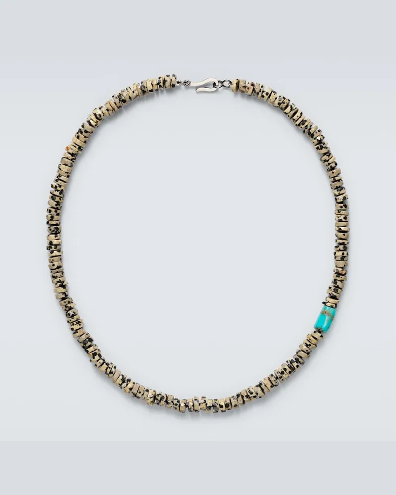 Ileana Makri Collana in oro bianco 9kt con perline, quarzi e turchesi Oro