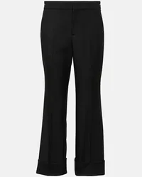 Gucci Pantaloni in lana a vita alta Nero