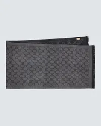 Gucci Sciarpa in lana GG jacquard Grigio