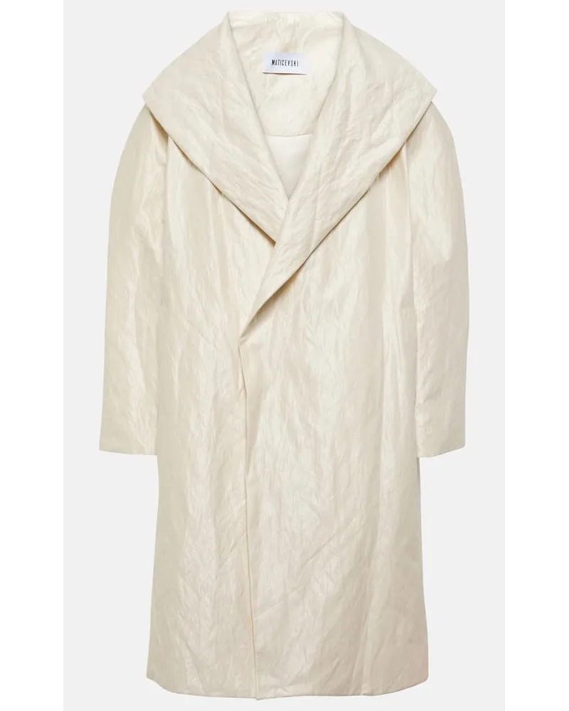 Maticevski Cappotto Sparkling in misto cotone Bianco
